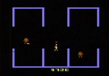 une photo d'Ã©cran de Berzerk sur Atari 2600